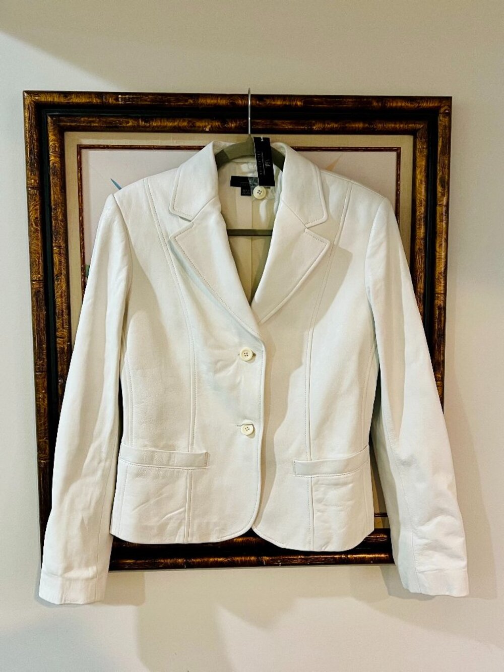 Vintage \id. Collection White Leather Blazer NWT Women's Sz 10 90's/early 2000s
